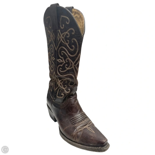 Boots Western By CAVENDERS In Brown & Cream, Size: 6.5