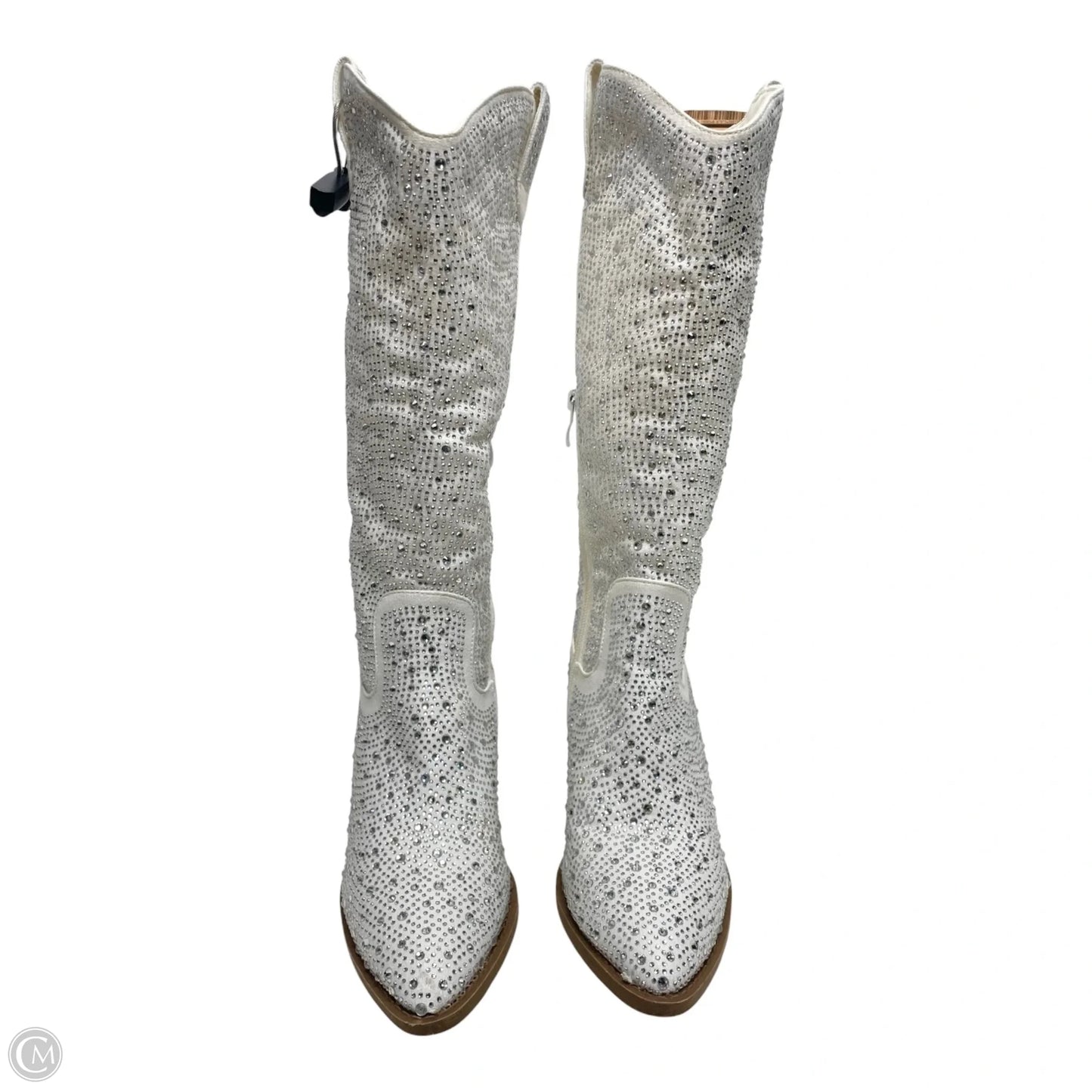 Boots Western By Forever In Silver & White, Size: 7