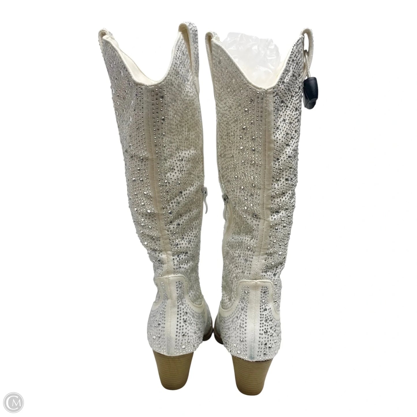 Boots Western By Forever In Silver & White, Size: 7