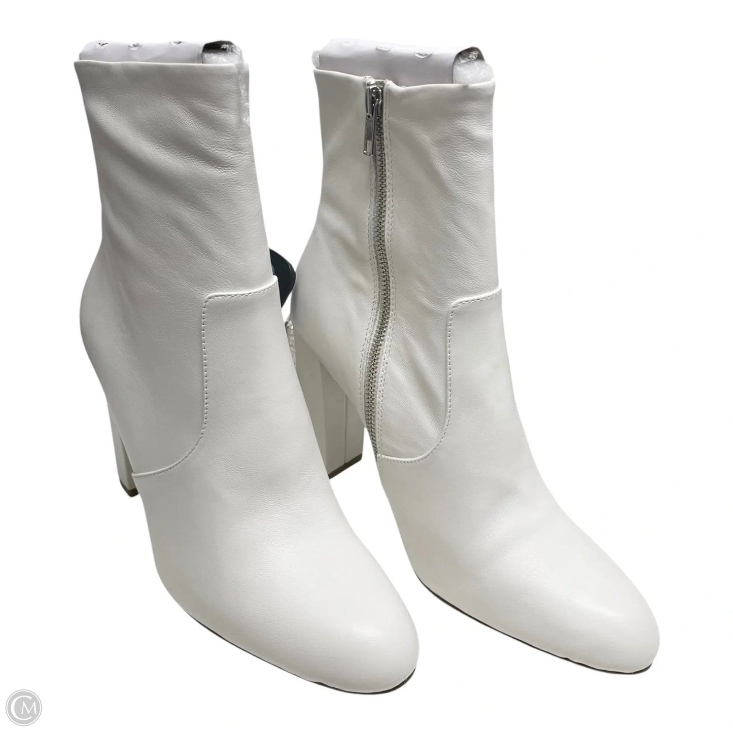 Boots Ankle Heels By Steve Madden In White, Size: 9