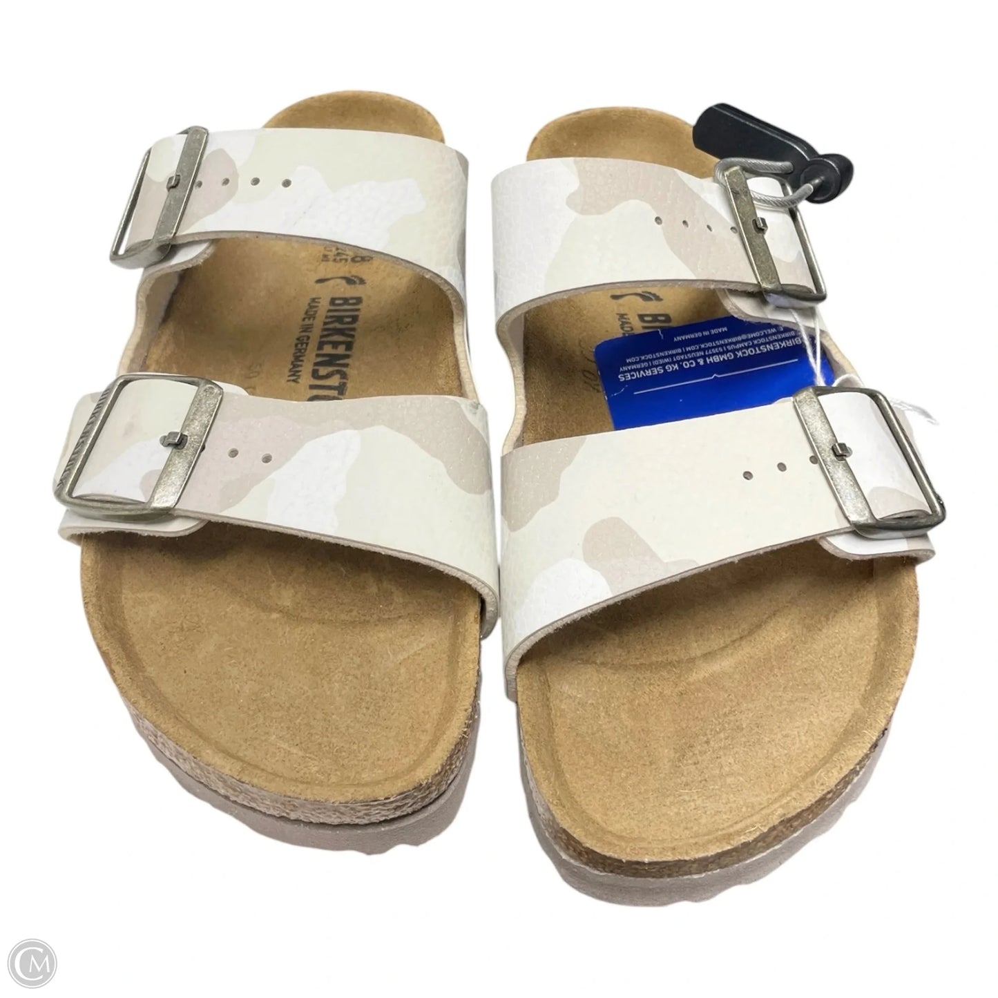 Sandals Flats By Birkenstock In Camouflage Print, Size: 7.5