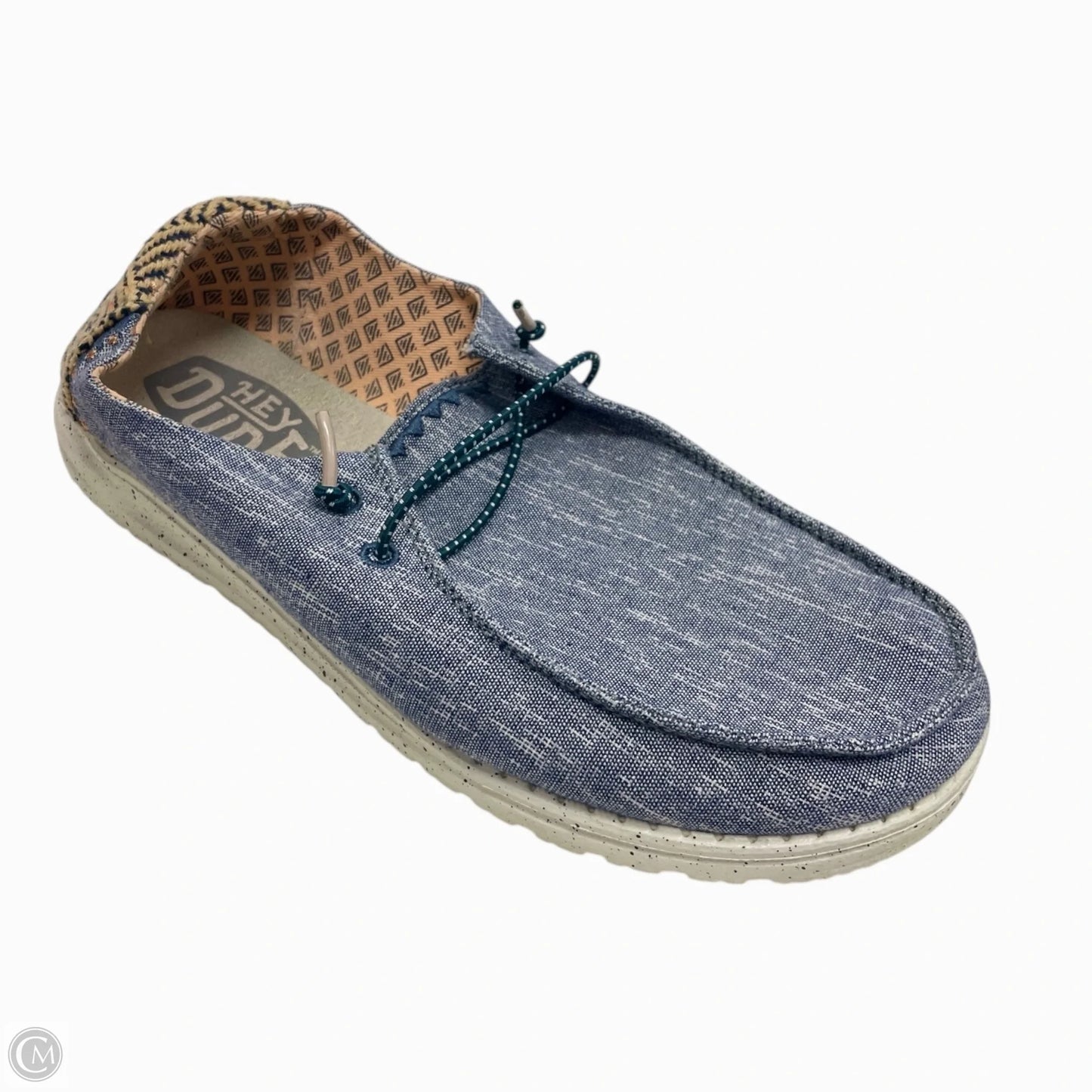 Shoes Flats By Hey Dude In Blue & Orange, Size: 9