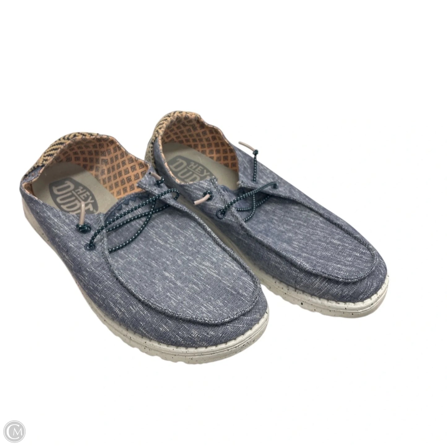 Shoes Flats By Hey Dude In Blue & Orange, Size: 9