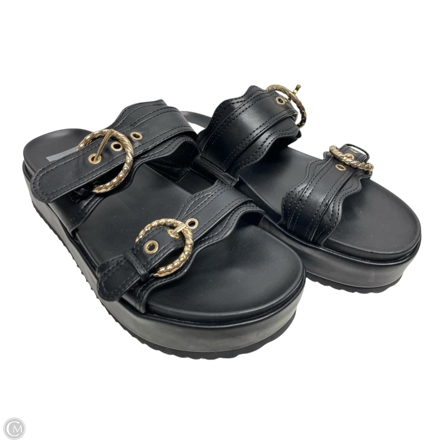 Sandals Flats By Dolce Vita In Black & Gold, Size: 7.5