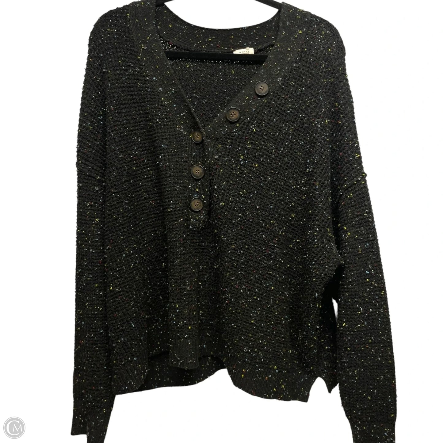 Sweater Cardigan By Ana In Black, Size: Xxl