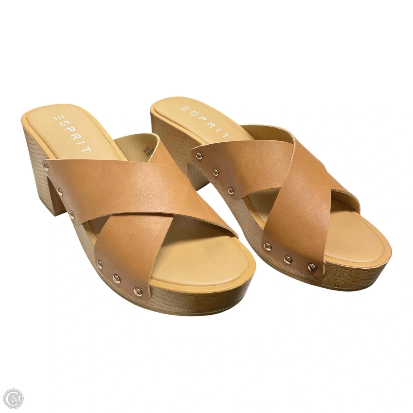 Shoes Heels Block By Esprit In Brown, Size: 8