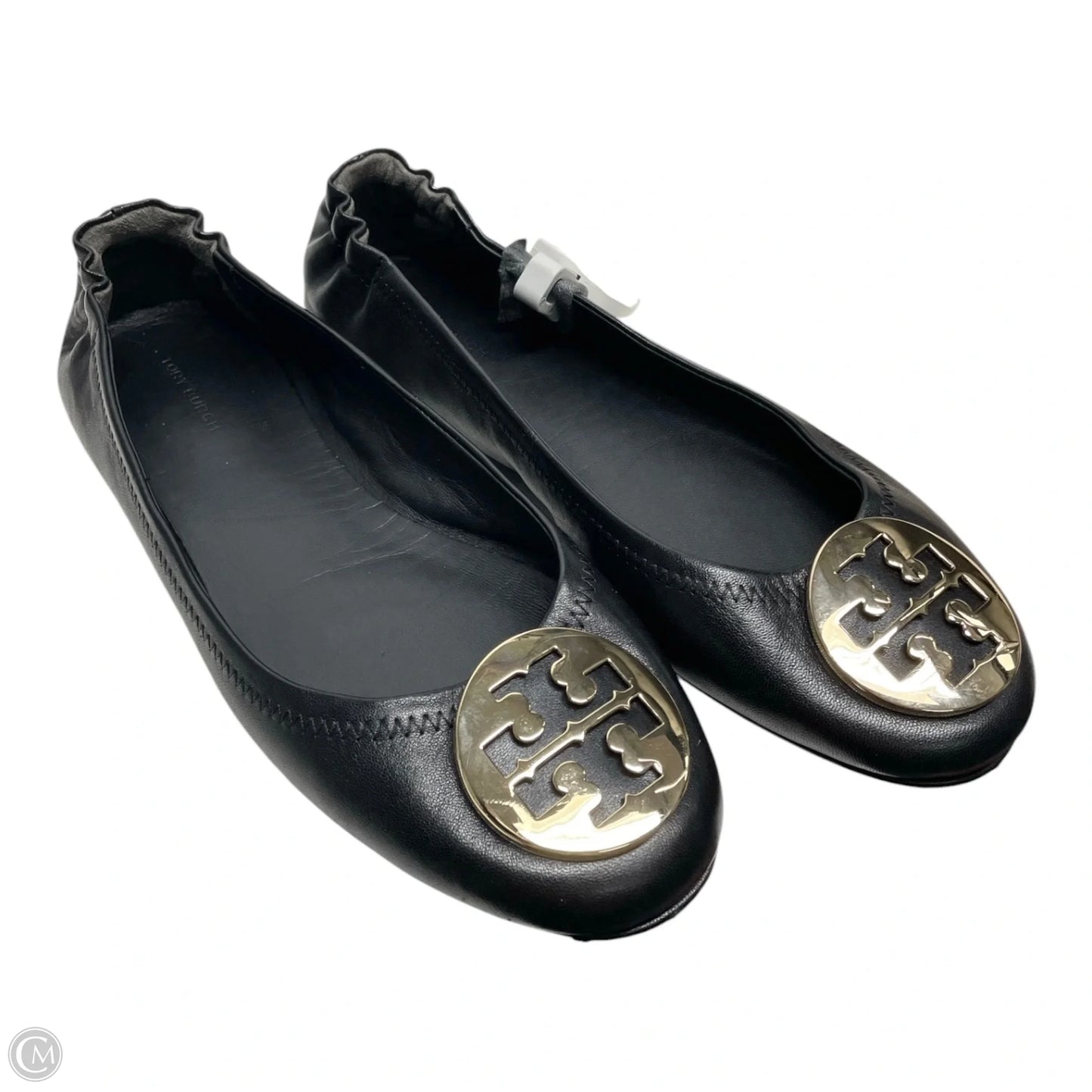Shoes Designer By Tory Burch In Black & Gold, Size: 9