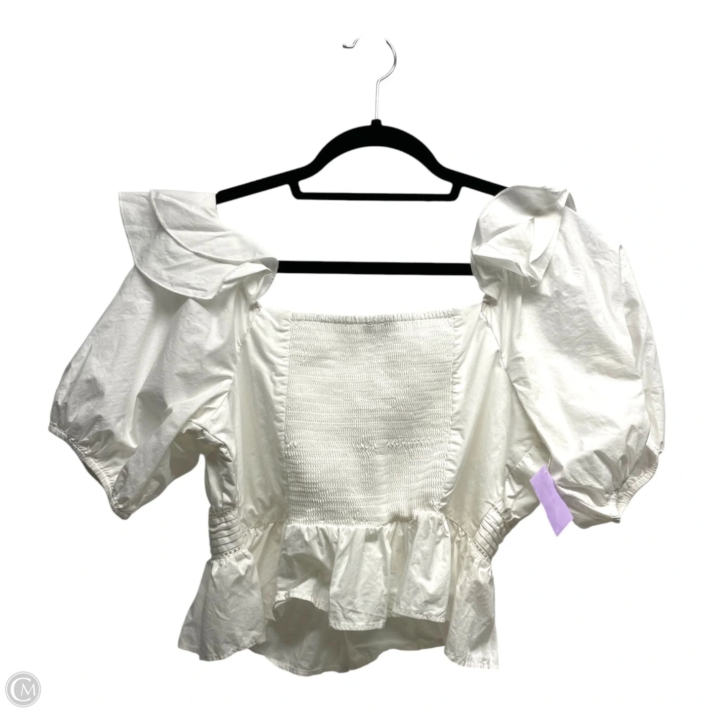 Top Short Sleeve By Express In White, Size: M