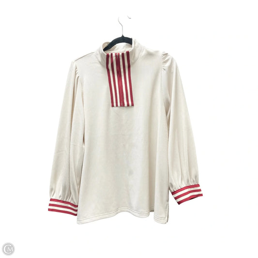 Sweatshirt Collar By Jodifl In Red & Tan, Size: M