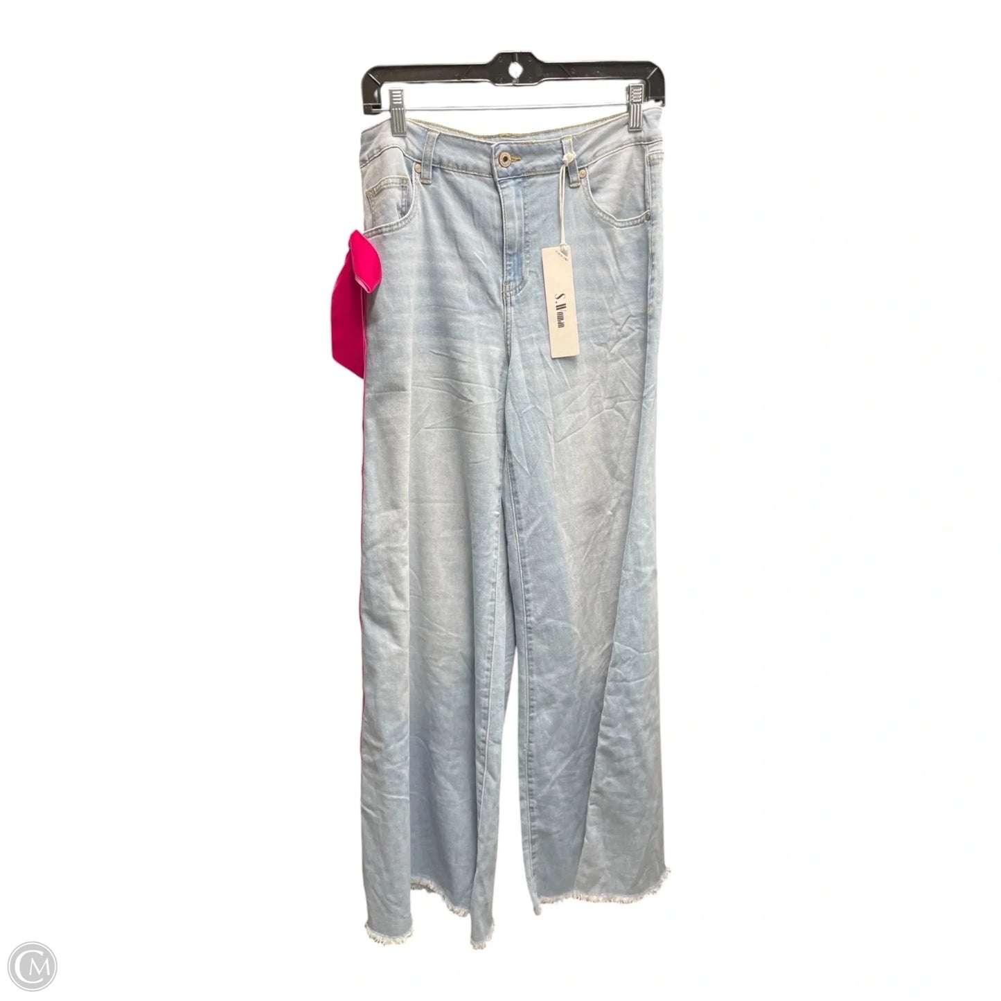 Jeans Wide Leg By S.WOMAN In Blue & Pink, Size: L