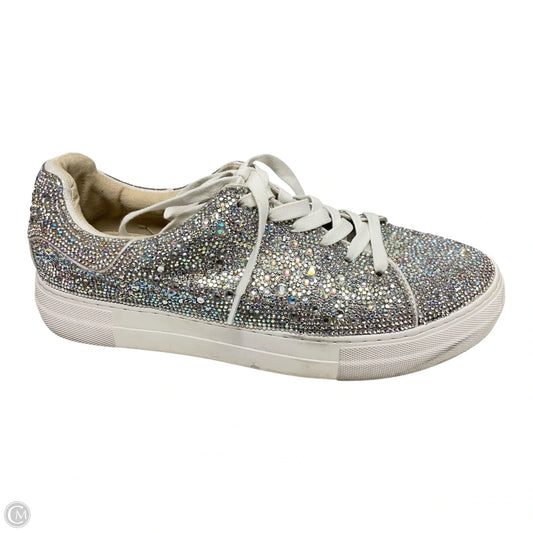 Shoes Sneakers By Betsey Johnson In Silver, Size: 10