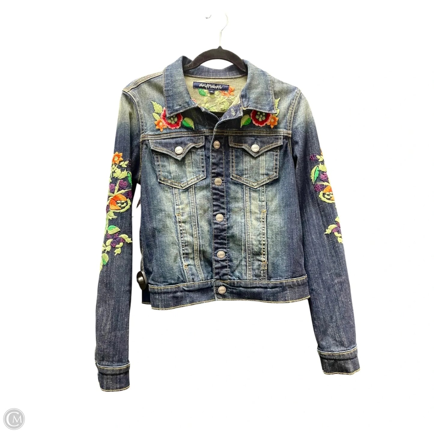 Jacket Denim By Driftwood In Floral Print, Size: M