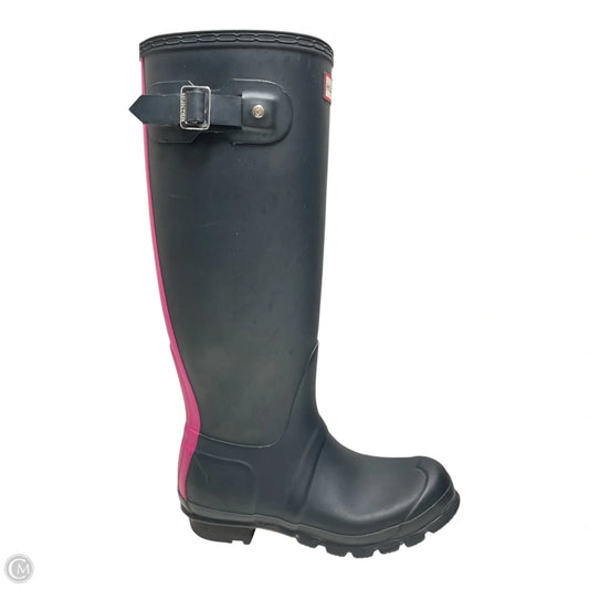 Boots Rain By Hunter In Blue & Pink, Size: 5
