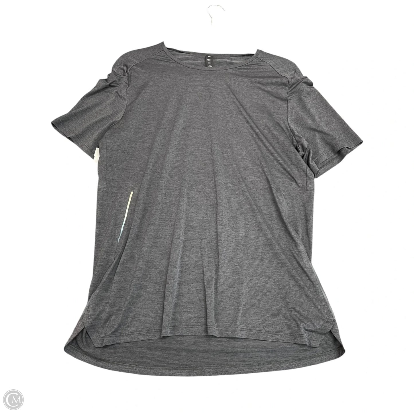 Athletic Top Short Sleeve By Lululemon In Grey, Size: M