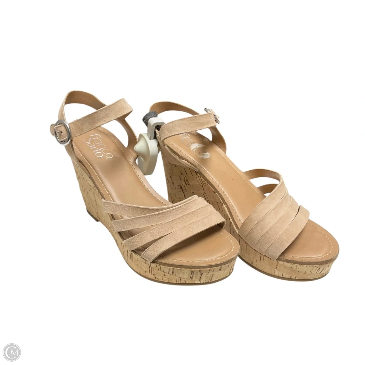 Sandals Heels Block By Franco Sarto In Tan, Size: 6.5