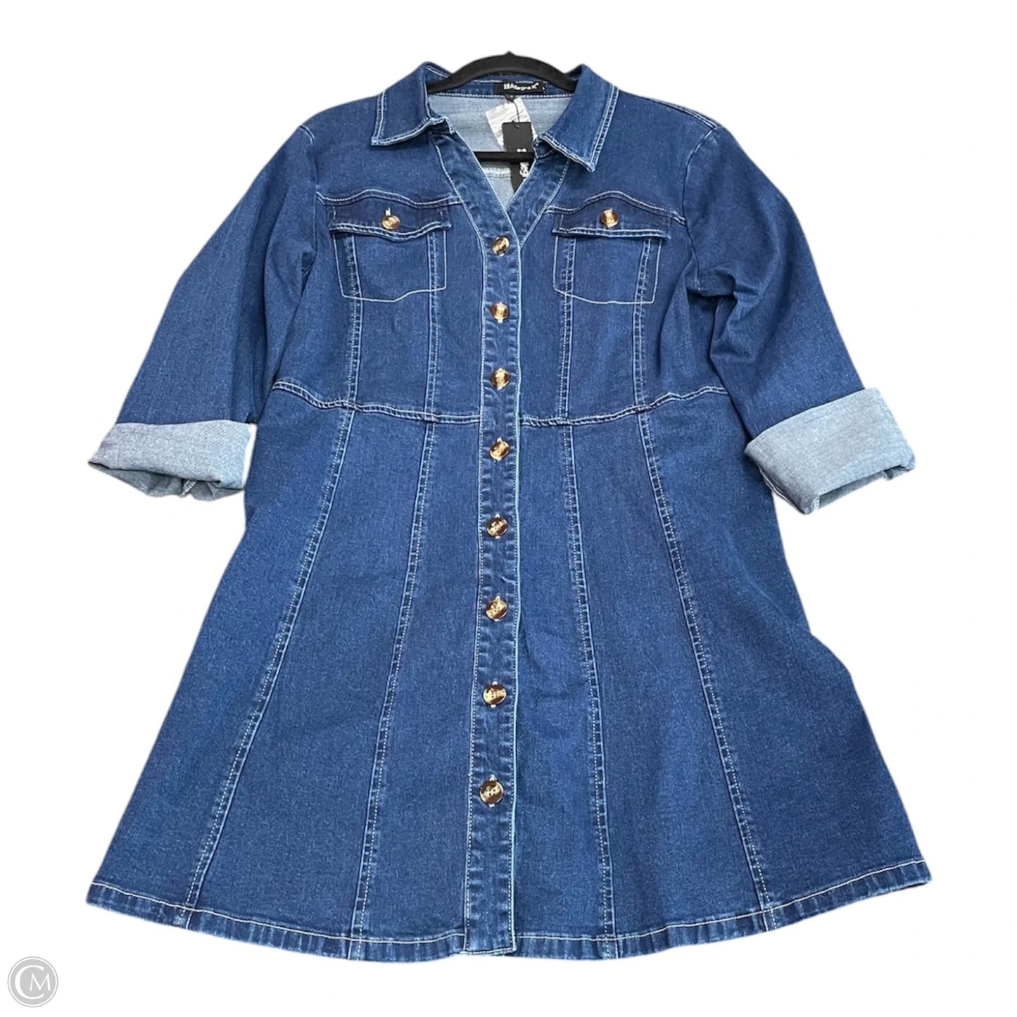 Dress Casual Short By Allegra K In Blue, Size: L