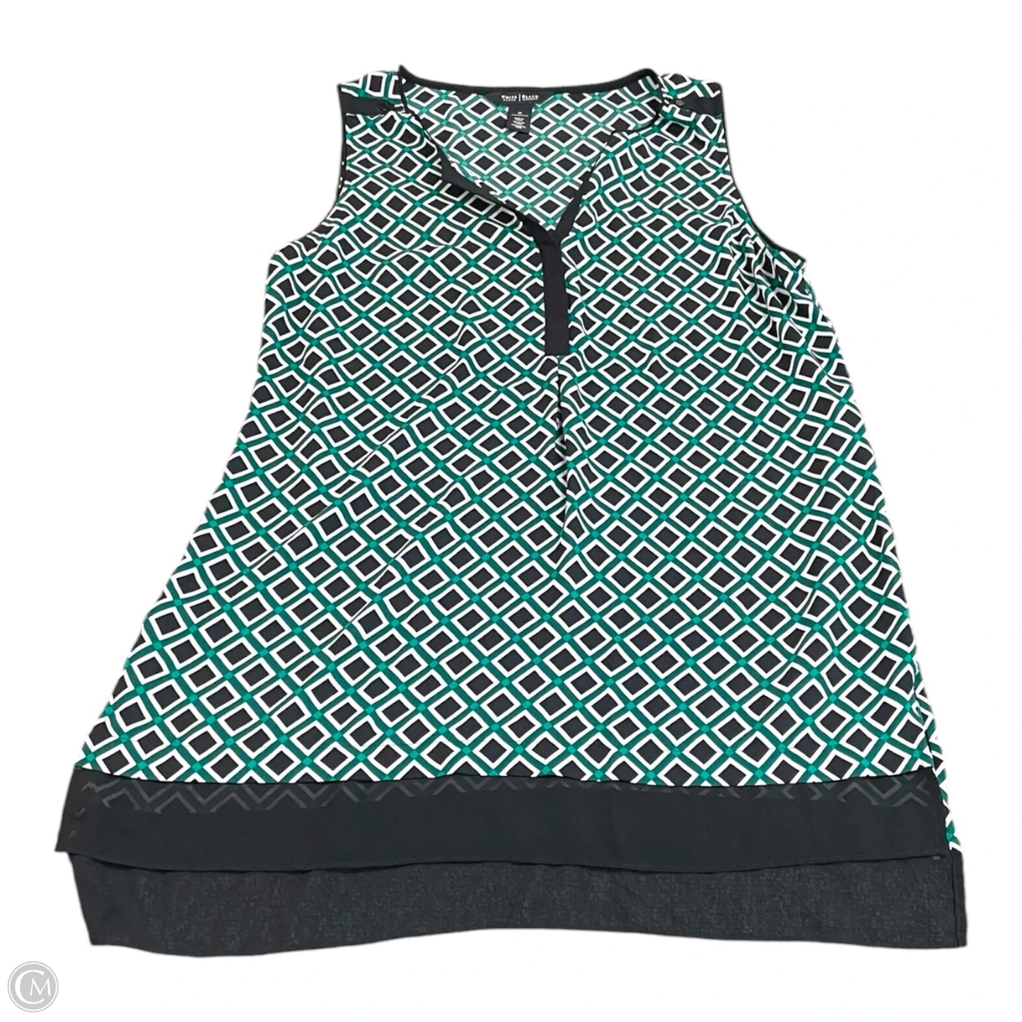 Tunic Sleeveless By White House Black Market In Black & Green, Size: M