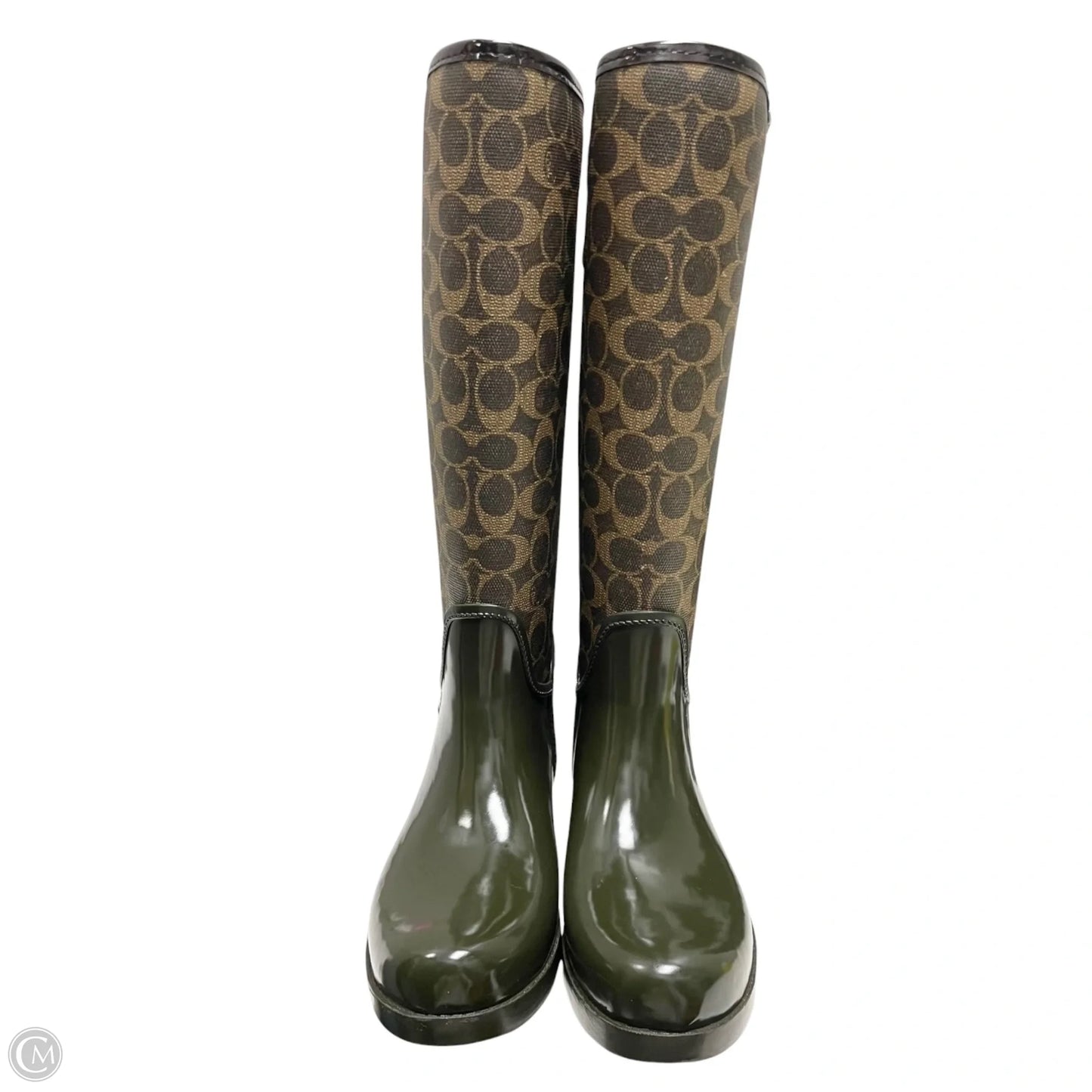 Boots Designer By Coach In Brown & Green, Size: 7