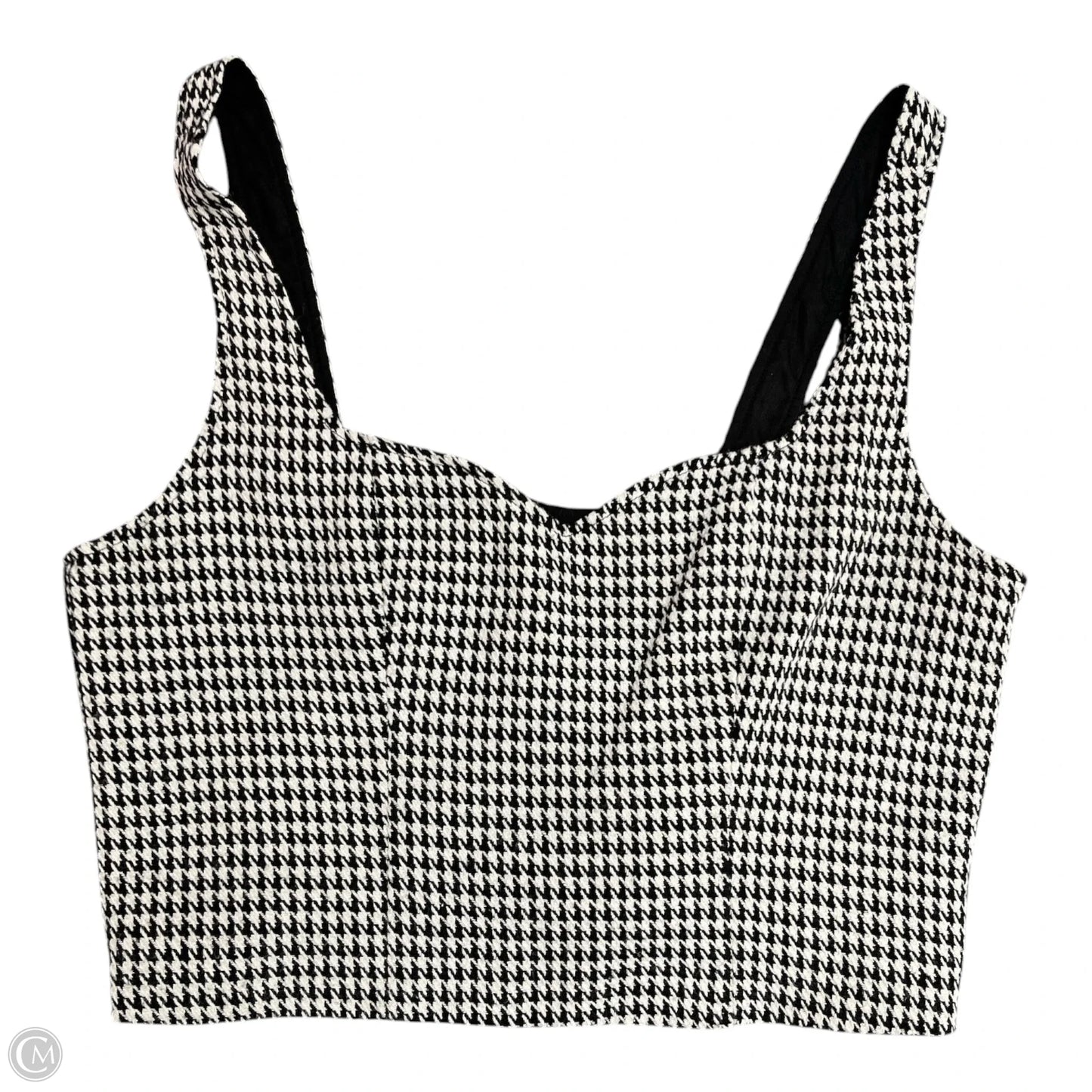 Top Sleeveless By Copper Key In Black & White, Size: L