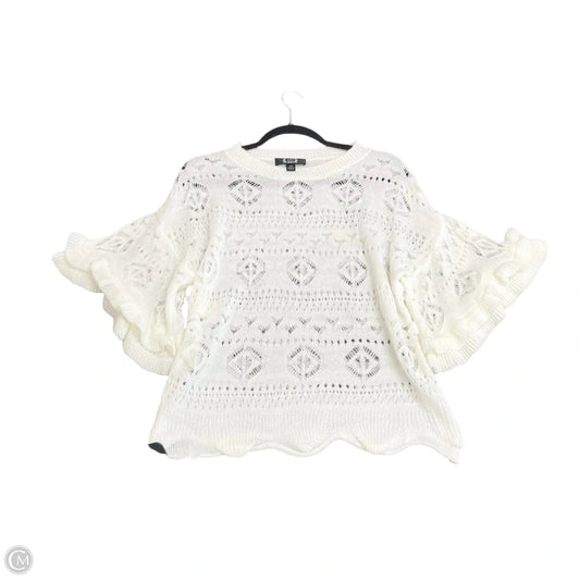 Sweater Short Sleeve By Cmb In White, Size: Xs