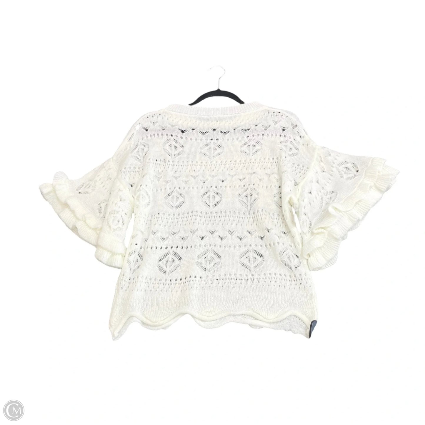 Sweater Short Sleeve By Cmb In White, Size: Xs
