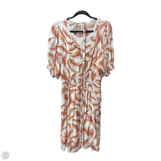Dress Casual Short By Anthropologie In Orange & Pink, Size: L