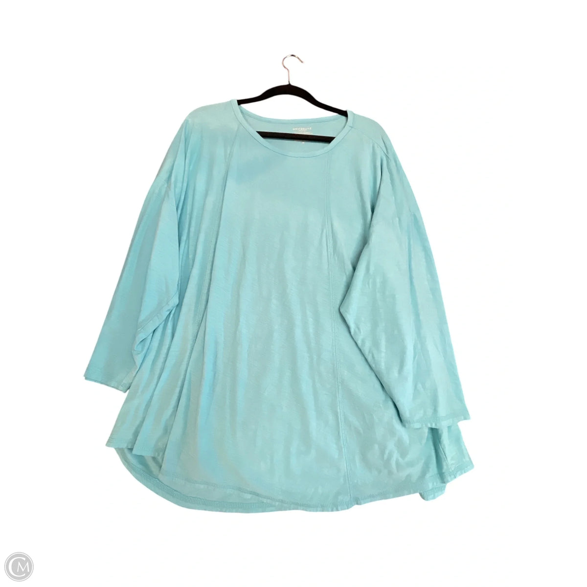 Top 3/4 Sleeve Basic By West Bound In Blue, Size: 3x