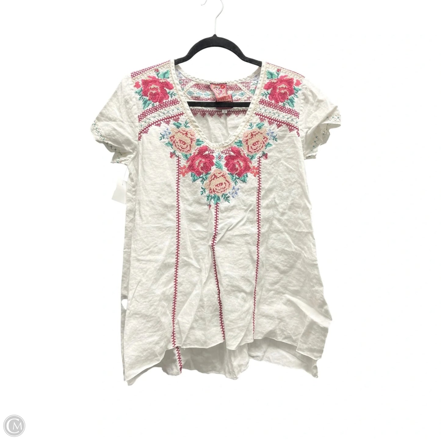 Top Short Sleeve Designer By Johnny Was In Floral Print, Size: S