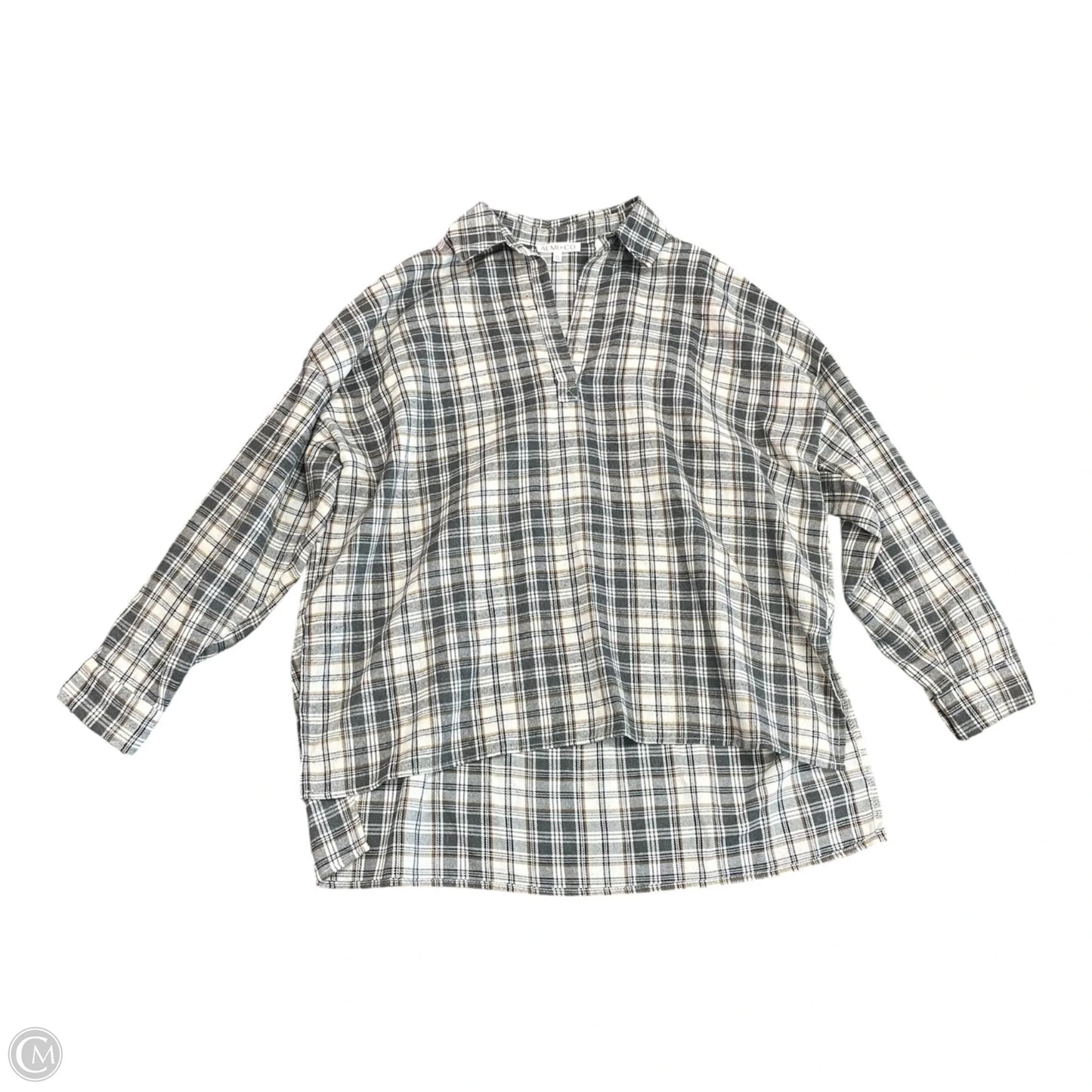 Tunic Long Sleeve By AEMI + CO  In Plaid Pattern, Size: S