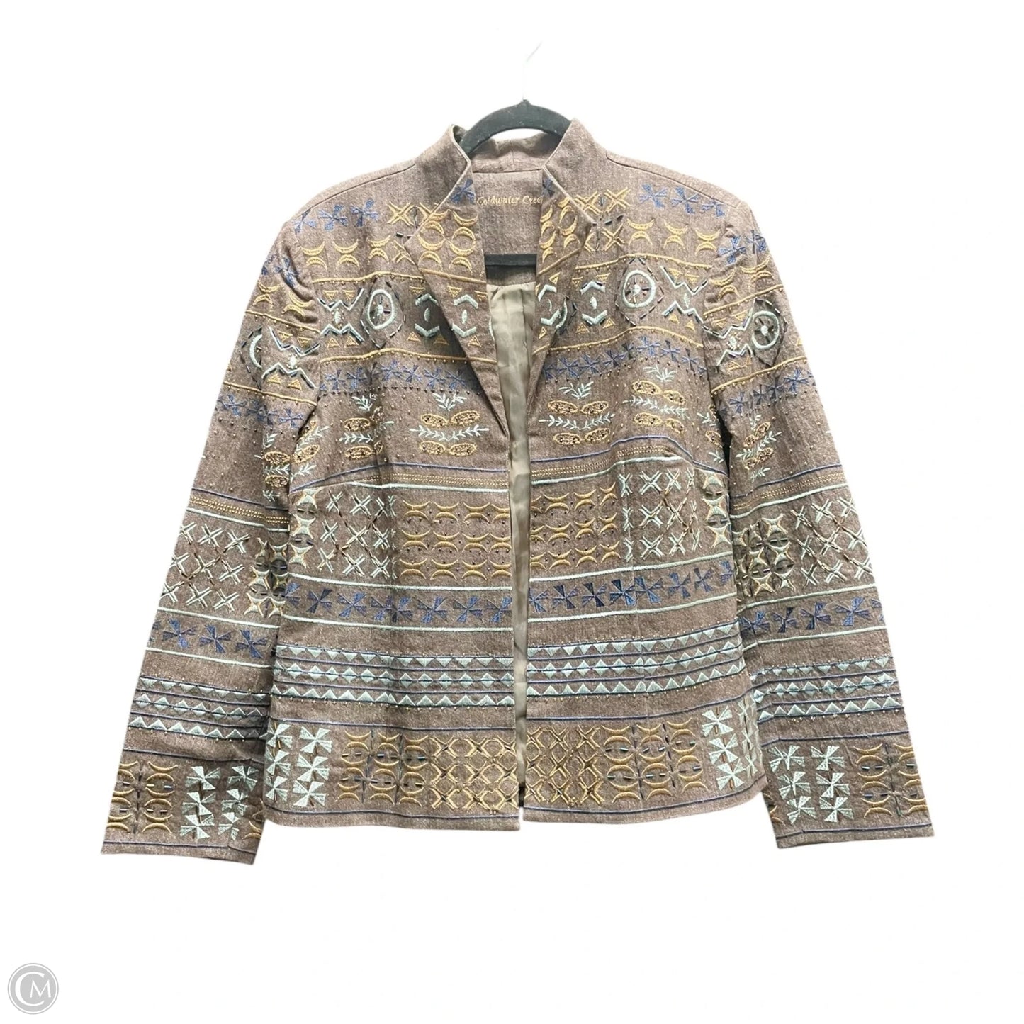 Blazer By Coldwater Creek In Blue & Brown, Size: 12
