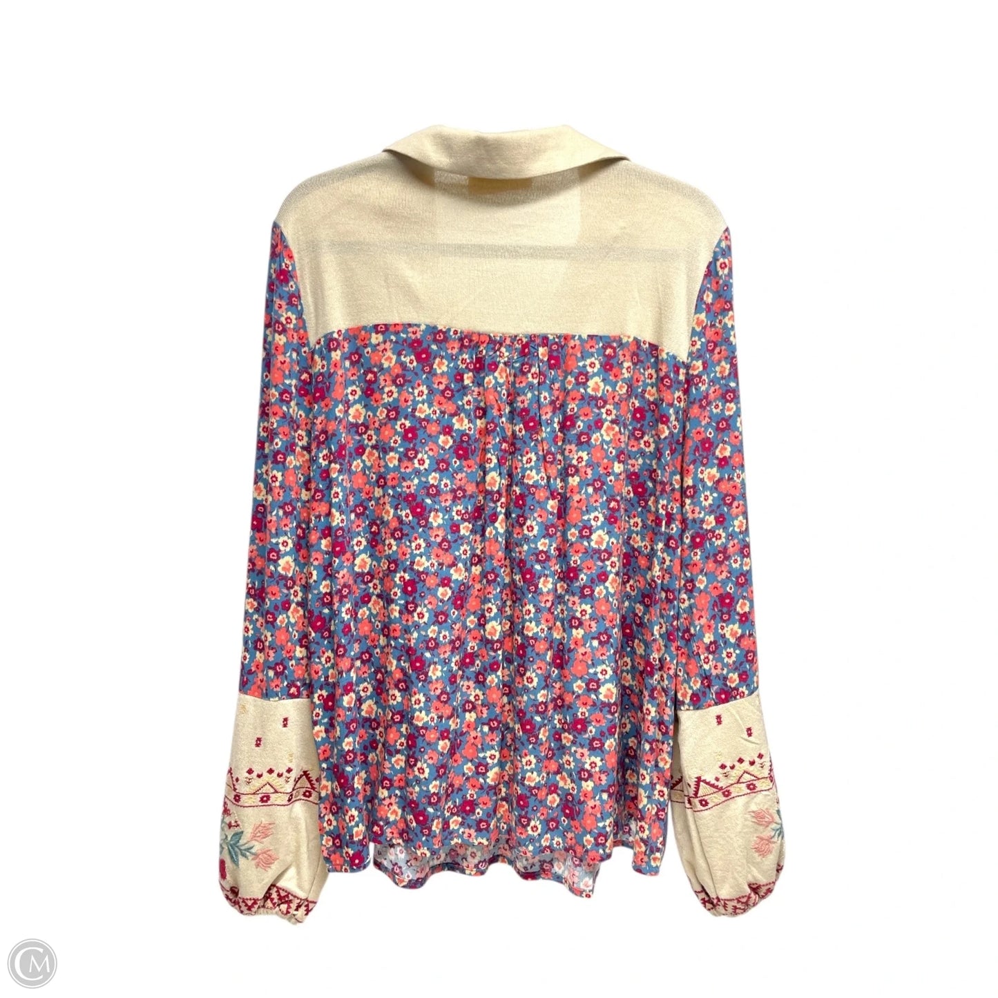 Top Long Sleeve By Savanna Jane In Floral Print, Size: L
