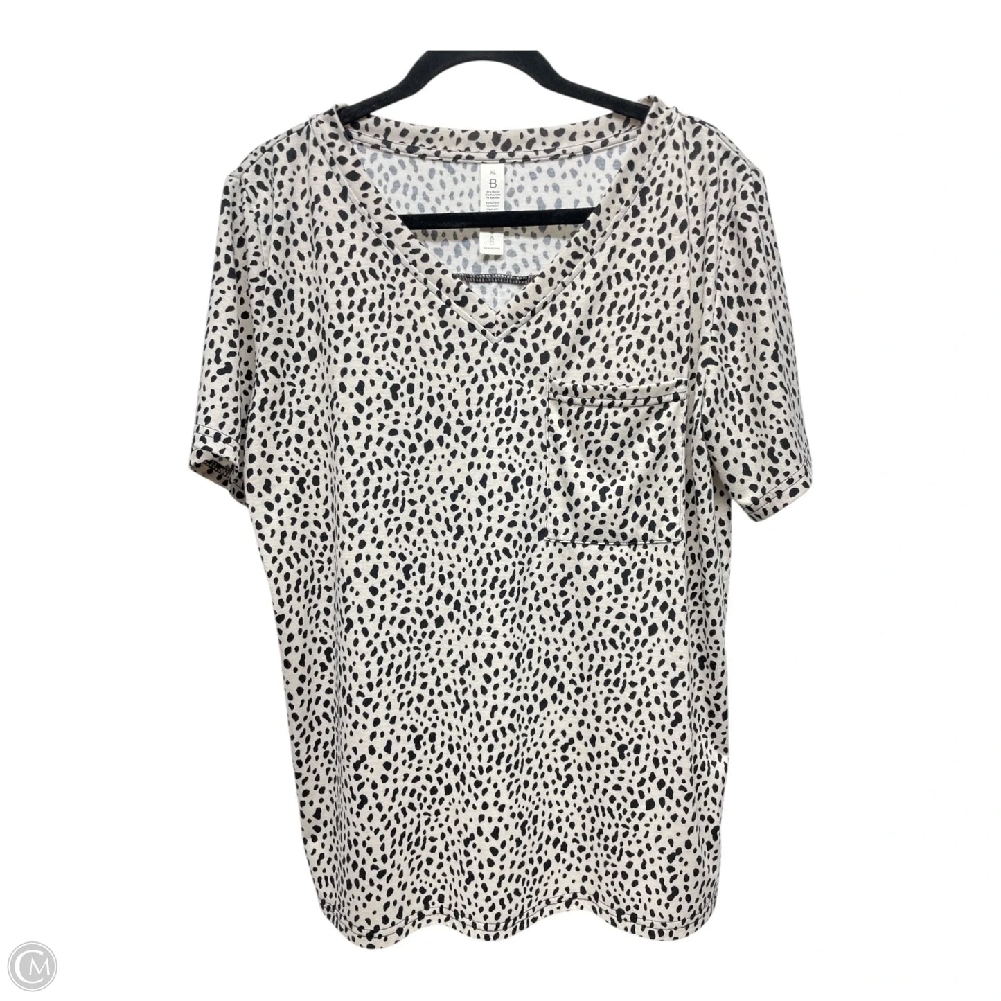 Top Short Sleeve By B In Animal Print, Size: Xl