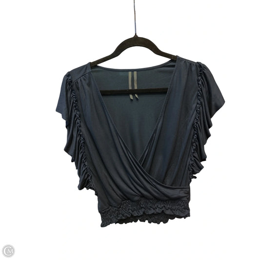 Top Short Sleeve By Anthropologie In Navy, Size: S