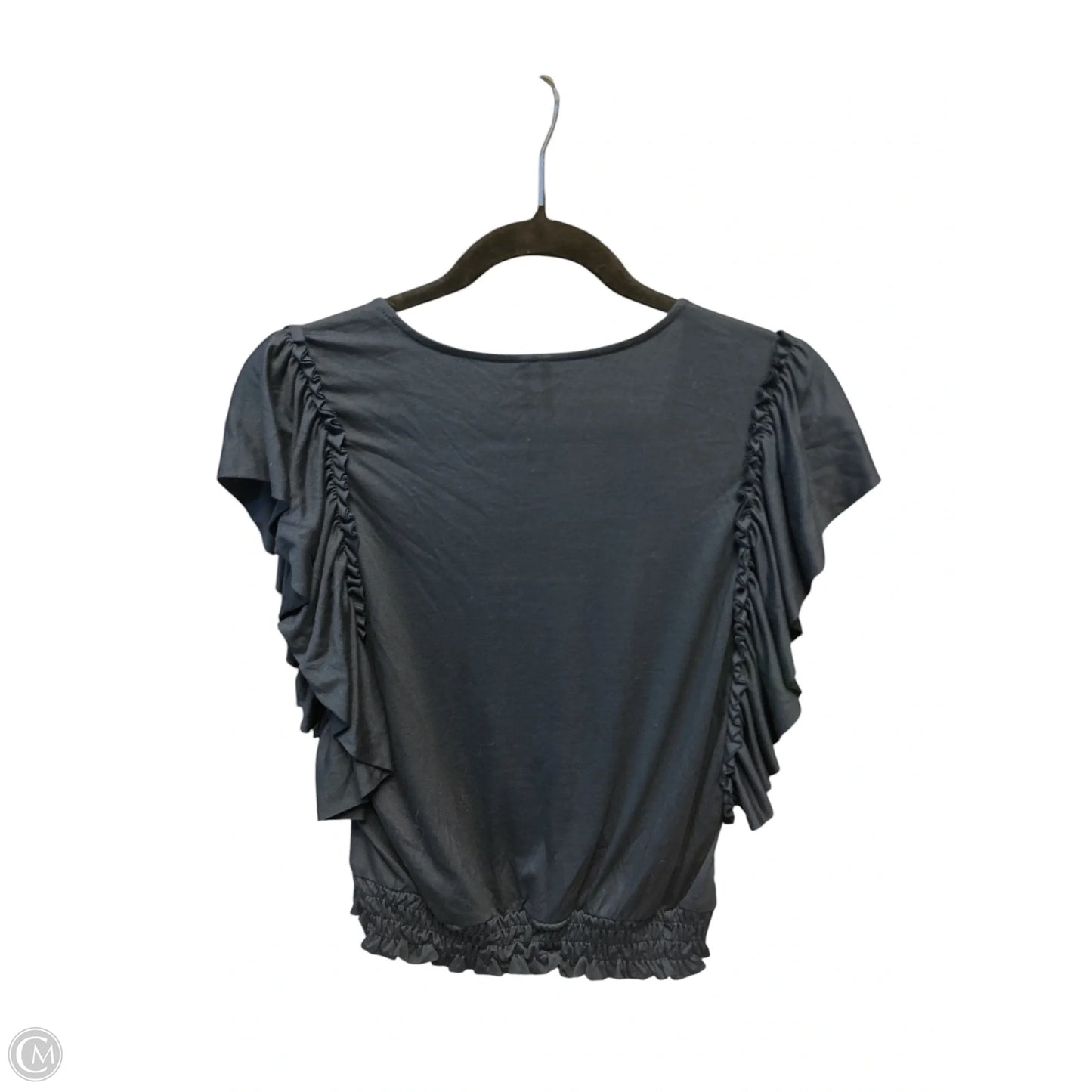 Top Short Sleeve By Anthropologie In Navy, Size: S