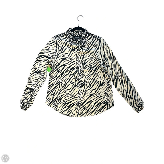 Top Long Sleeve By Karen Kane In Black & Cream, Size: S