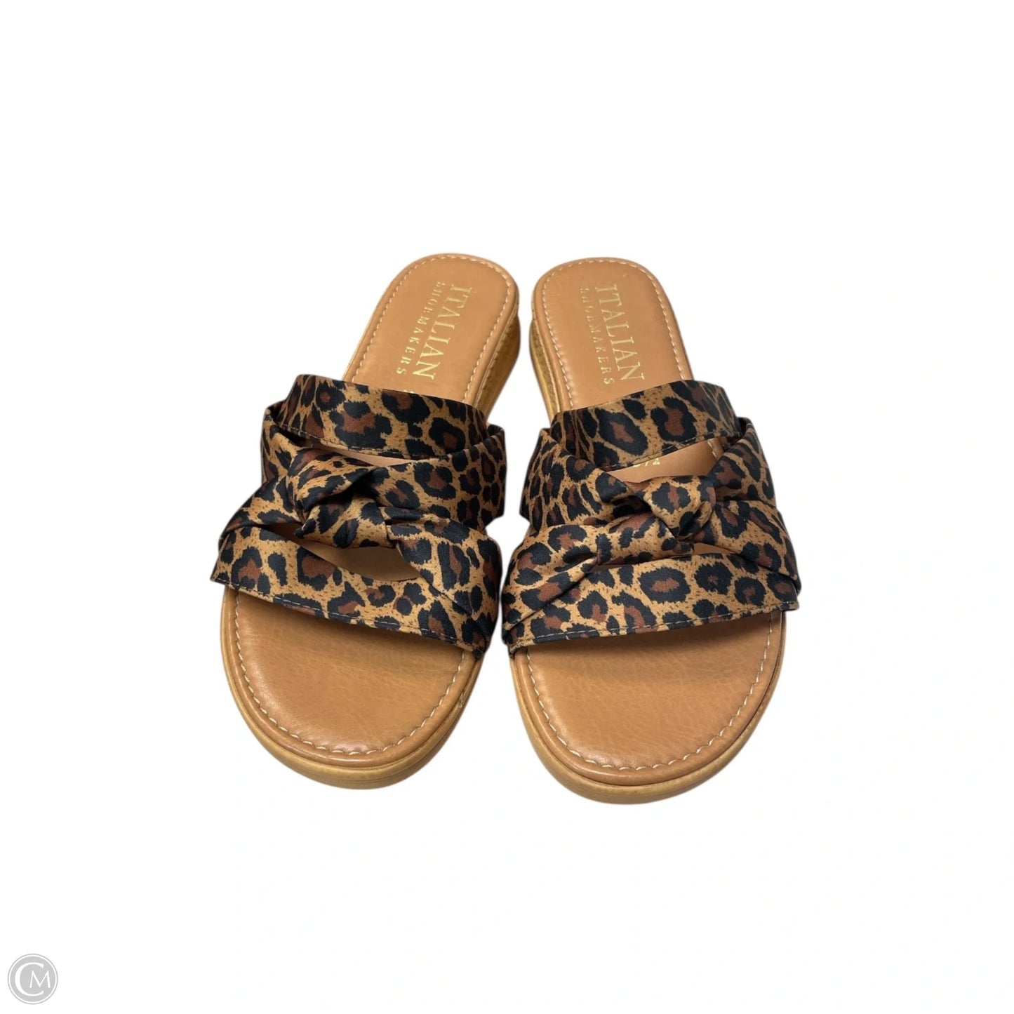 Sandals Flats By Italian Shoemakers In Animal Print, Size: 6.5