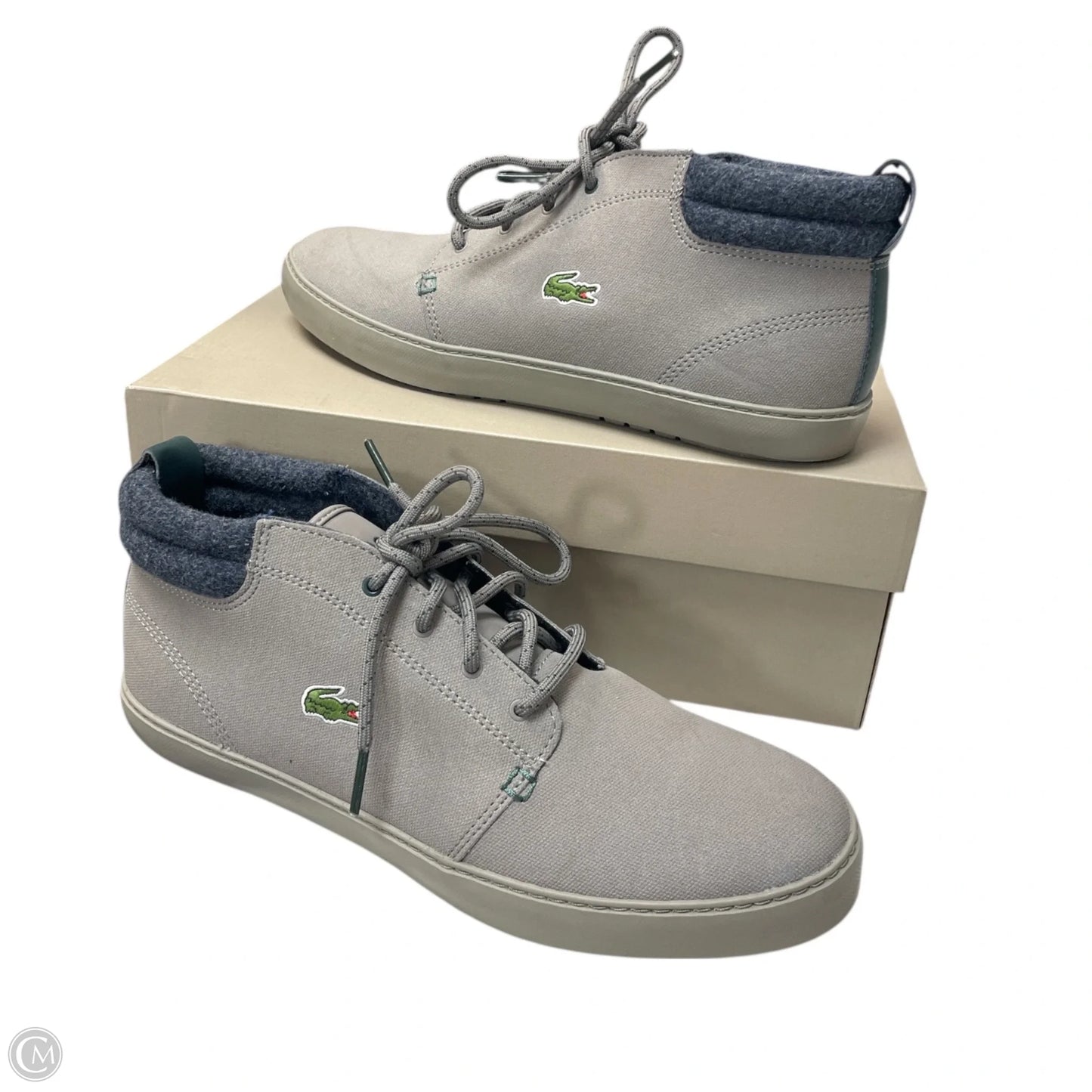 Shoes Sneakers By Lacoste In Grey, Size: 10.5