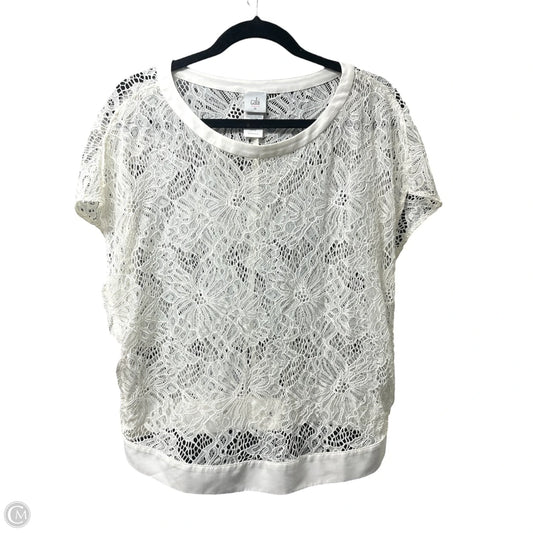 Top Short Sleeve By Cabi In White, Size: M
