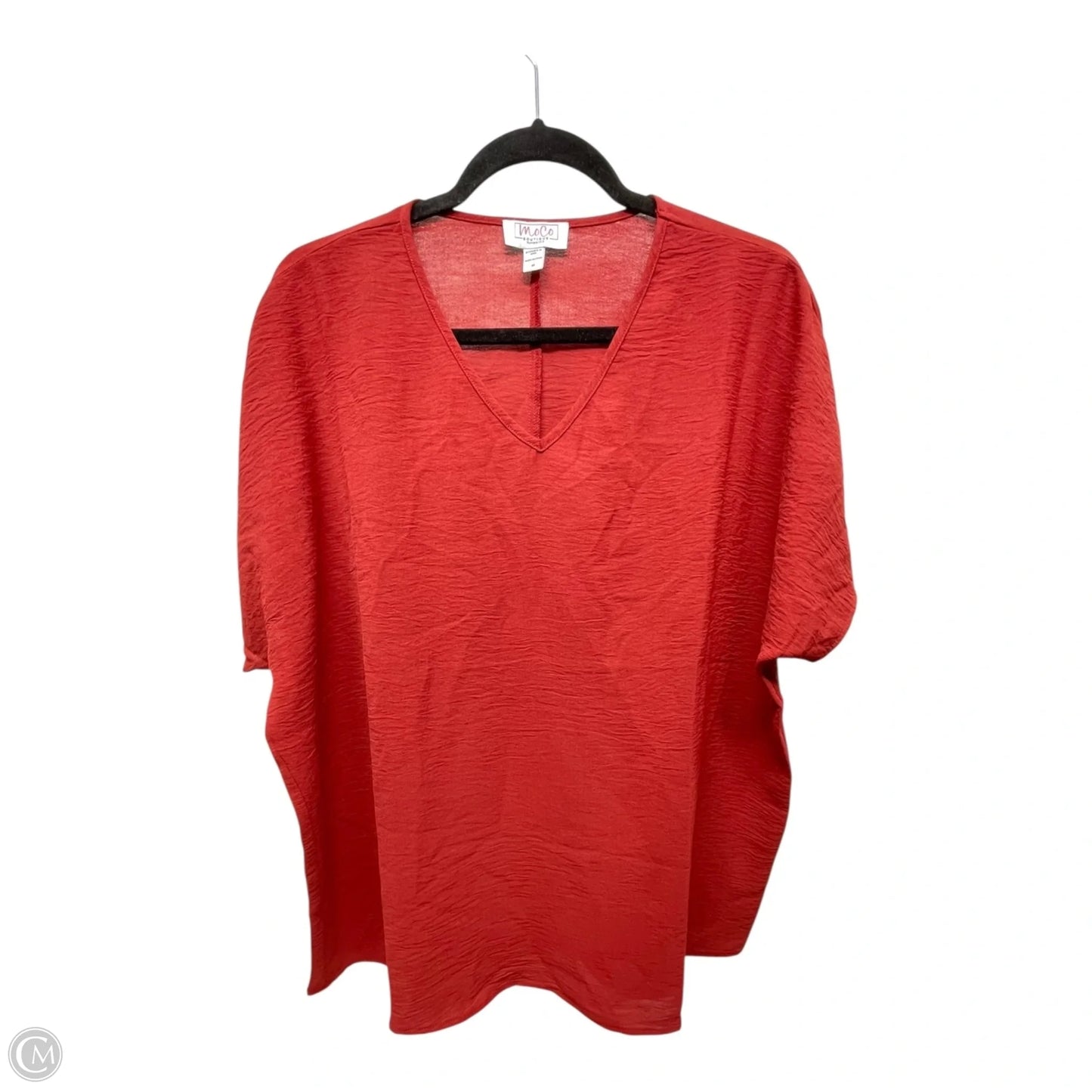 Top Short Sleeve By moco In Red, Size: M