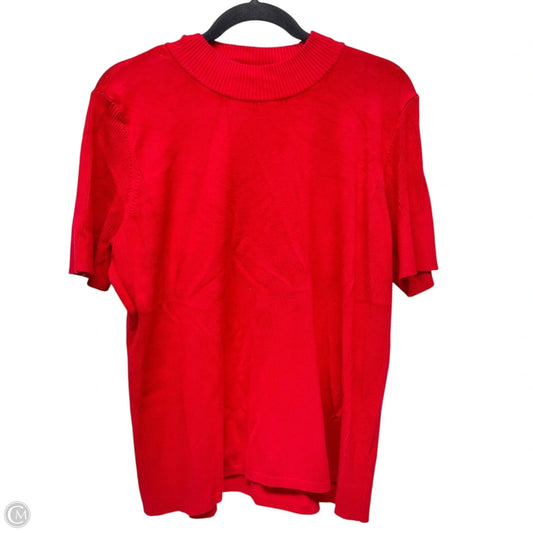 Sweater Short Sleeve By Allison Daley In Red, Size: Xl