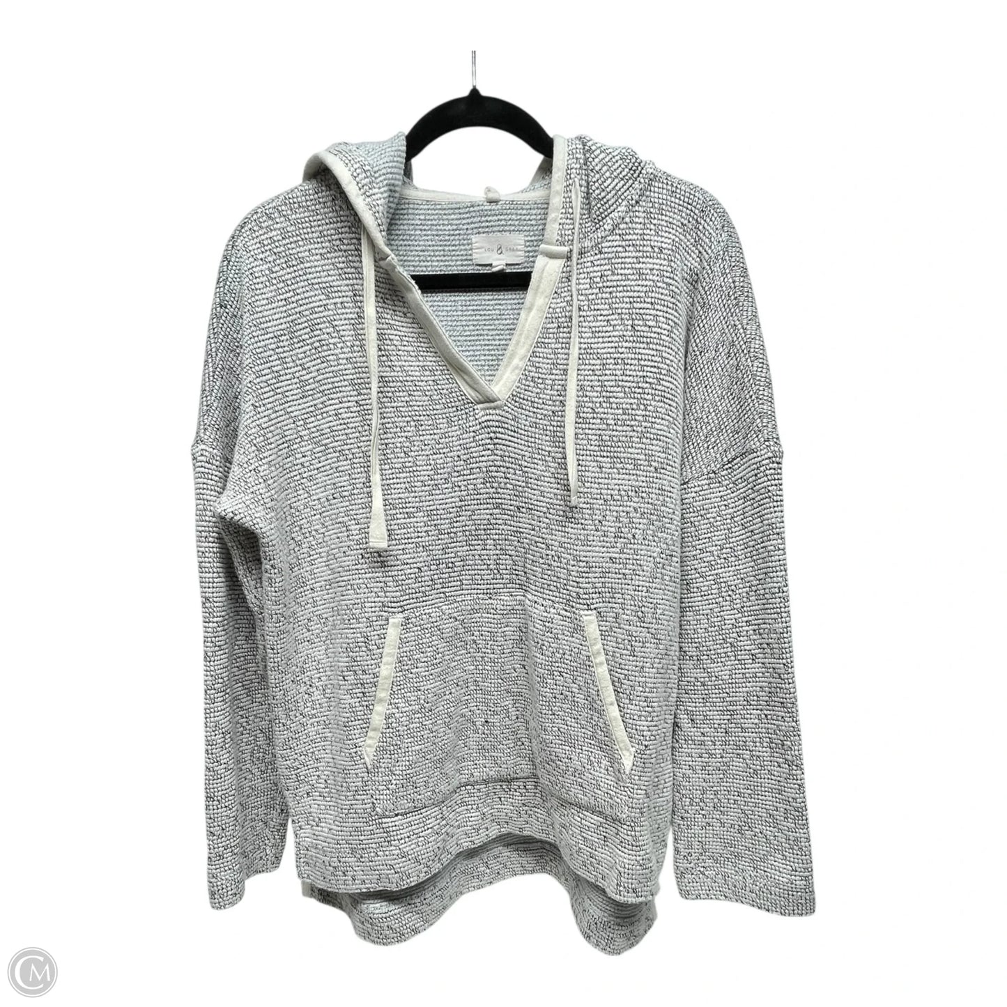 Sweatshirt Hoodie By Lou And Grey In Black & White, Size: M