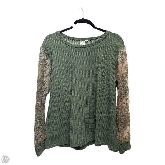 Top Long Sleeve By GRACE & EMMA In Green, Size: M