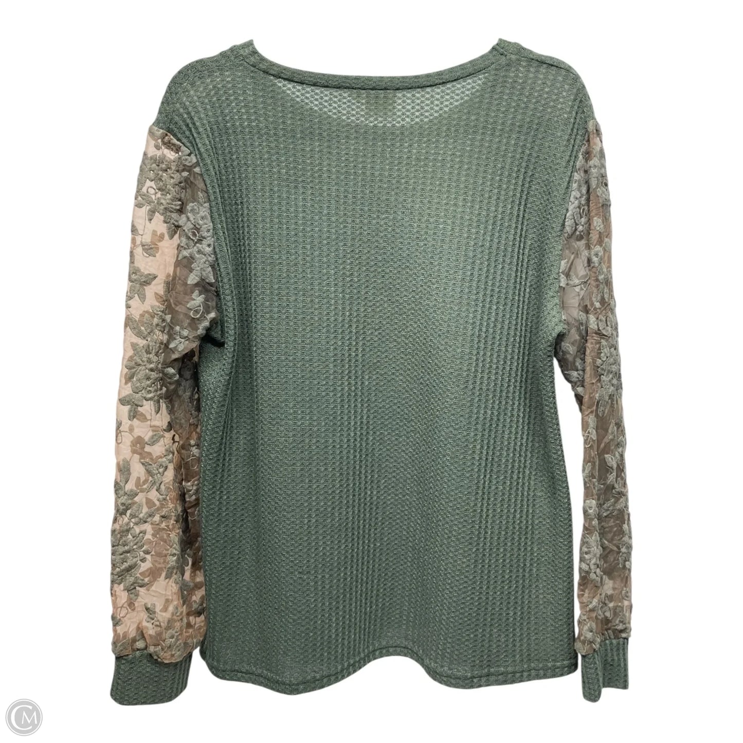 Top Long Sleeve By GRACE & EMMA In Green, Size: M