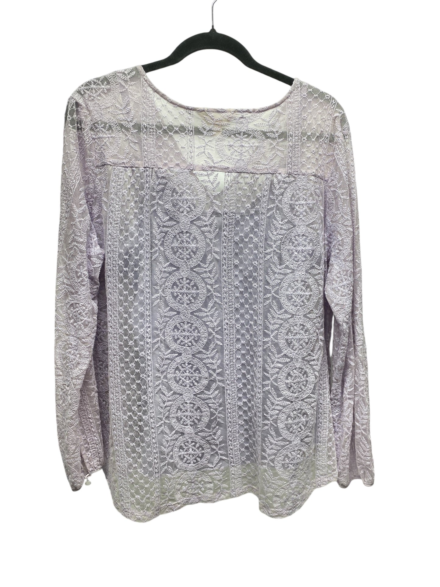 Top Long Sleeve By Adiva In Purple, Size: Xl