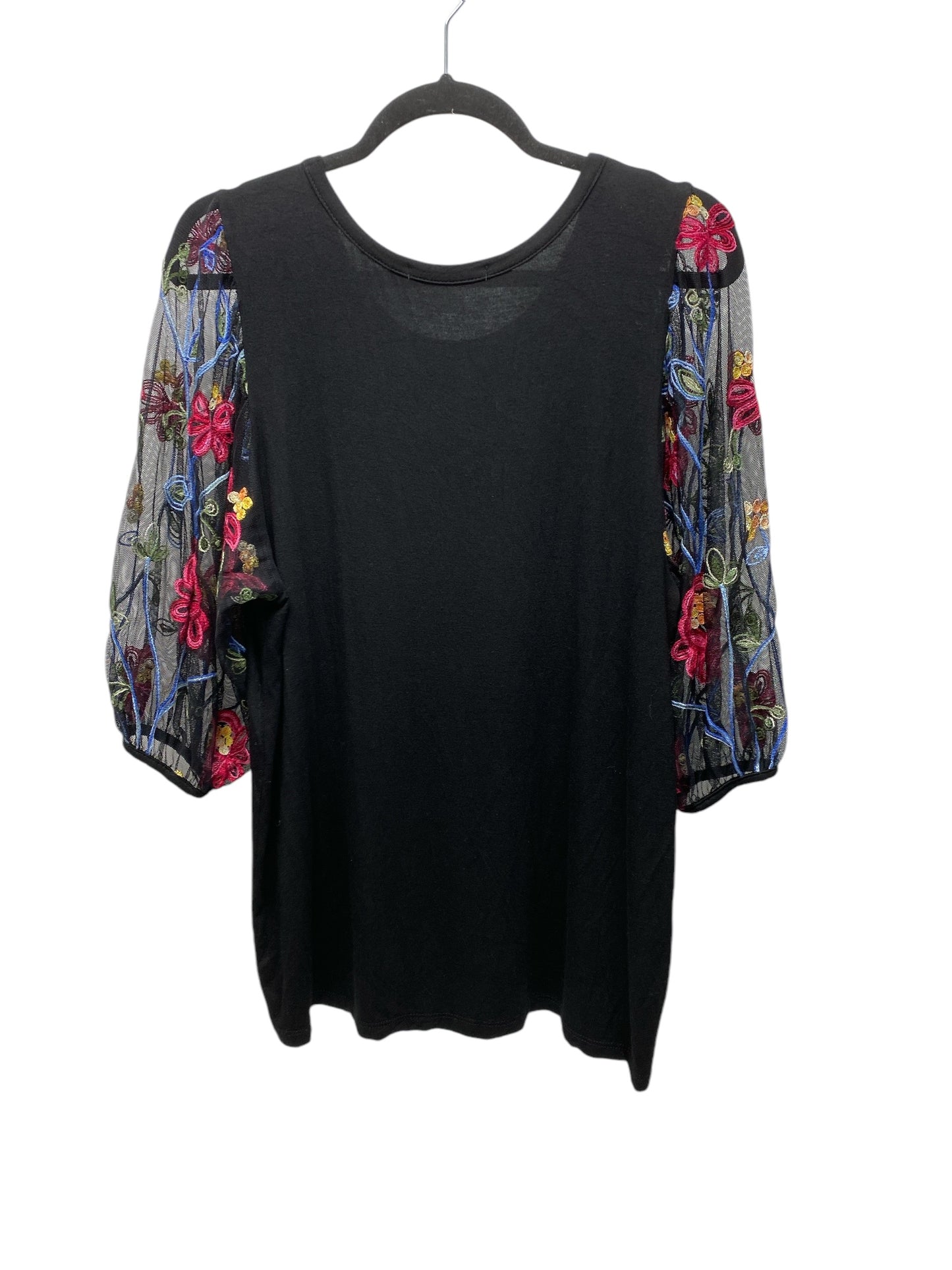 Top 3/4 Sleeve By Kim & Cami In Black, Size: L