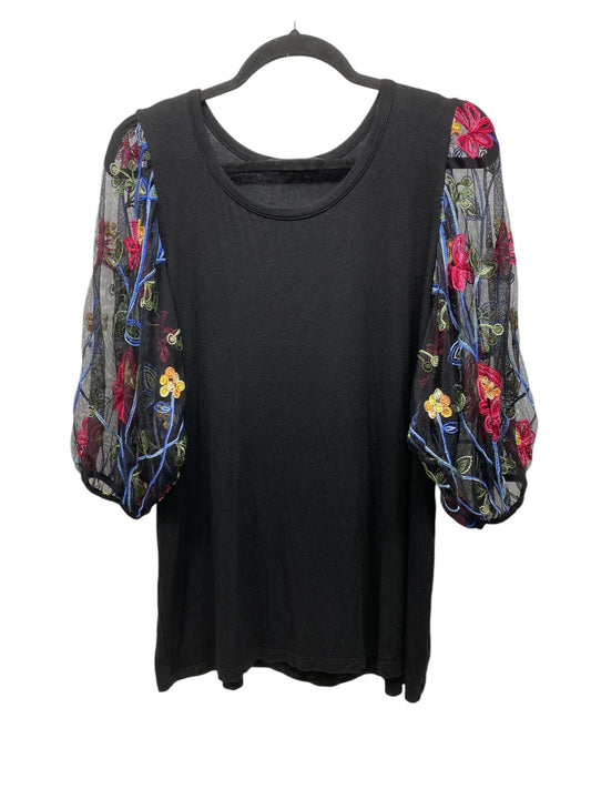 Top 3/4 Sleeve By Kim & Cami In Black, Size: L