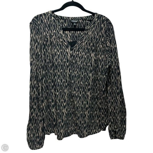 Top Long Sleeve By Lucky Brand In Black & Tan, Size: Xl