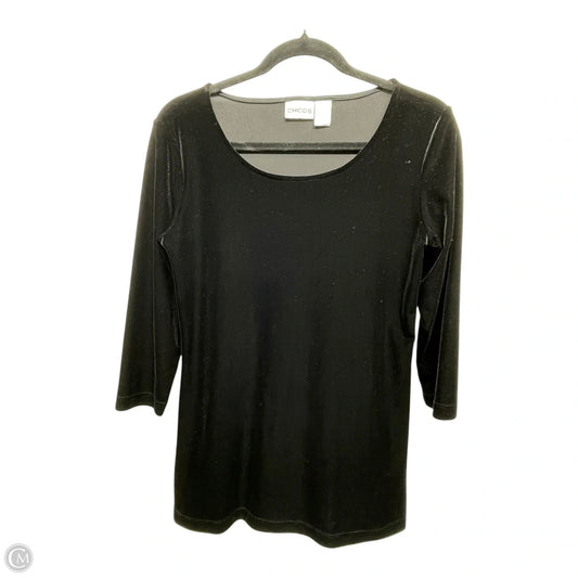 Top 3/4 Sleeve By Chicos In Black, Size: S