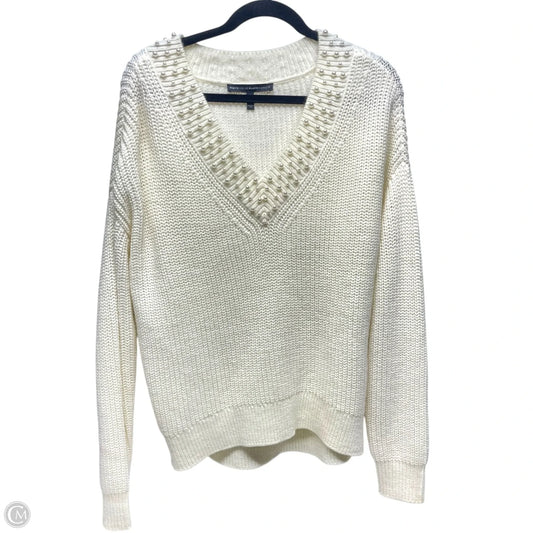 Sweater By White House Black Market In Cream & White, Size: L