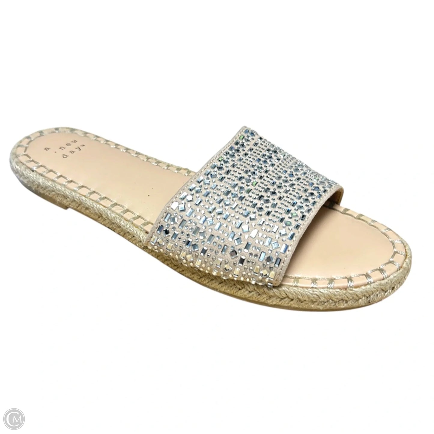 Sandals Flats By A New Day In Silver & Tan, Size: 7